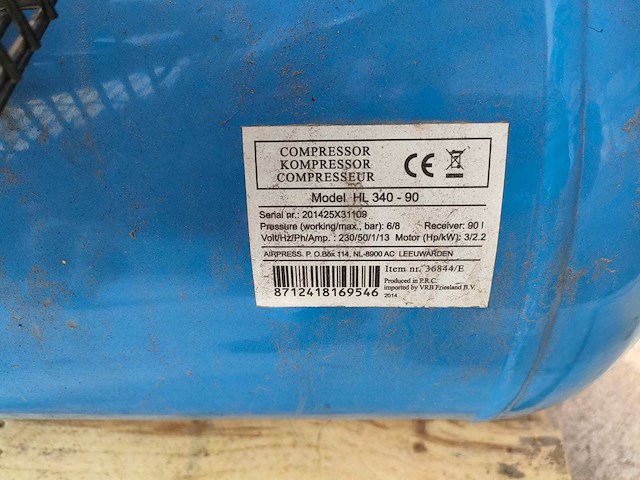 Airpress hl340-90 luchtcompressor - afbeelding 3 van  3