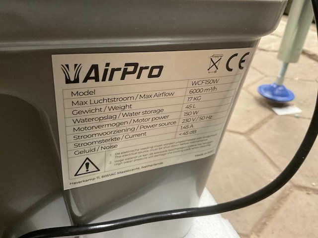 Airpro wcf150w mobiele luchtkoeler - afbeelding 6 van  7