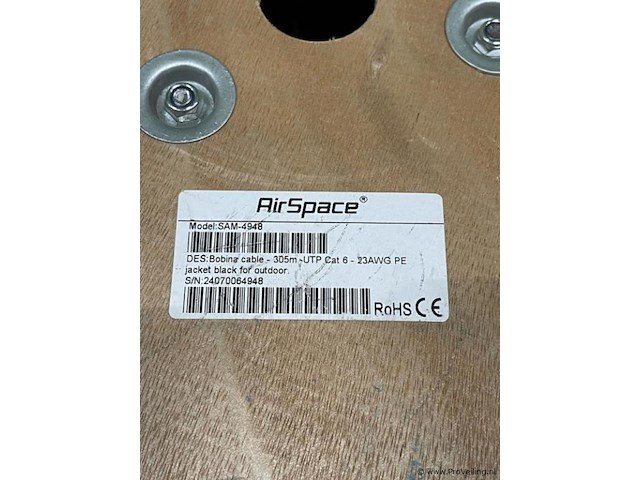 Airspace bobina kabel - utp cat 6 op haspel - afbeelding 2 van  3