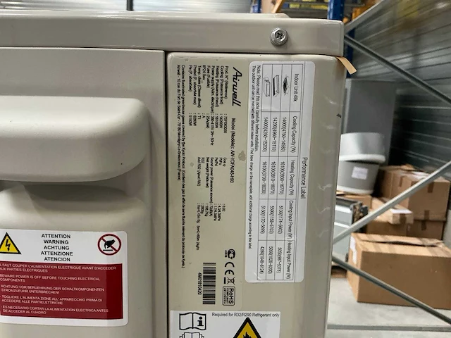 Airwell - aw-ydfa048-h93 - airconditioning buiten unit 410x930x1330 mm - afbeelding 4 van  26