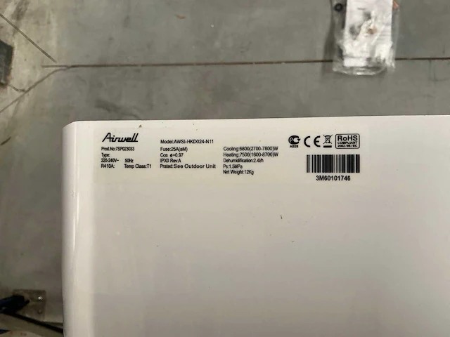 Airwell - awsi-hkd024-n11 / awau-ykd024-h11 - airconditioning binnen en buiten unit (2x) - afbeelding 19 van  21