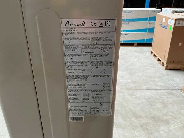 Airwell - pac-bt-eu-16kw-h11 - buitenunit - lucht water split warmtepomp - afbeelding 3 van  11