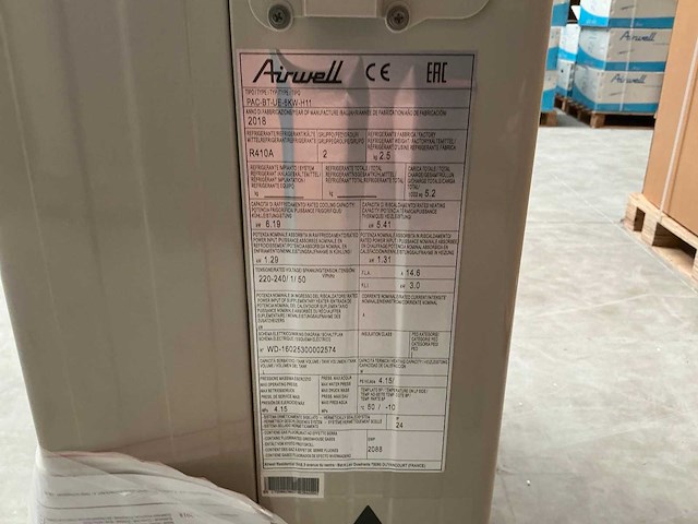 Airwell - pac-bt-eu-6kw-h11 - buitenunit - lucht water split warmtepomp - afbeelding 2 van  10