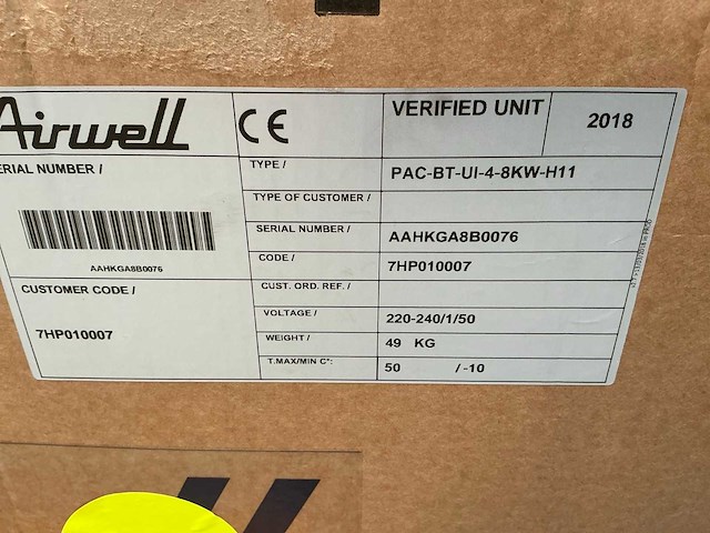 Airwell - pac-bt-ui-4-8kw-h11 - condensor - afbeelding 3 van  12