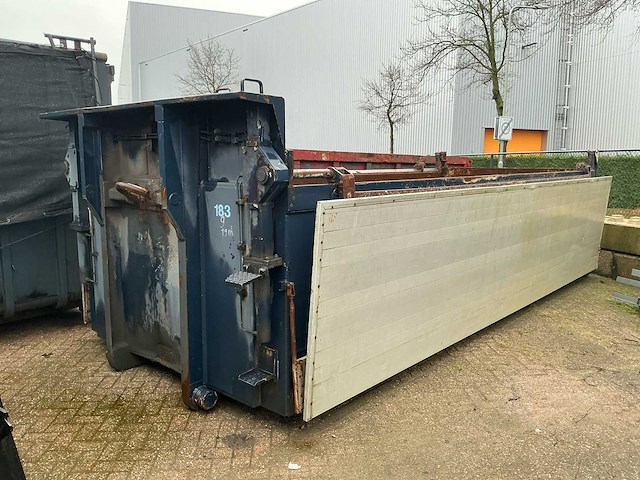 Ajk 19m3 haakarm / kabel container/grondbak met milieu kleppen - afbeelding 1 van  18