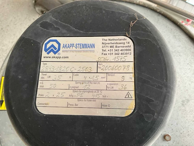 Akapp-stemman 28431820c-2503 verlengkabelhaspel - afbeelding 3 van  3