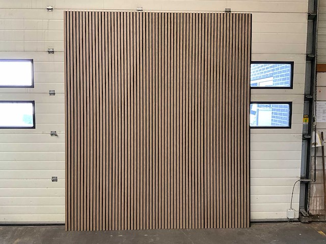 Akoestisch wandpaneel - grijs eiken - wanddecoratie (12x) - afbeelding 1 van  7