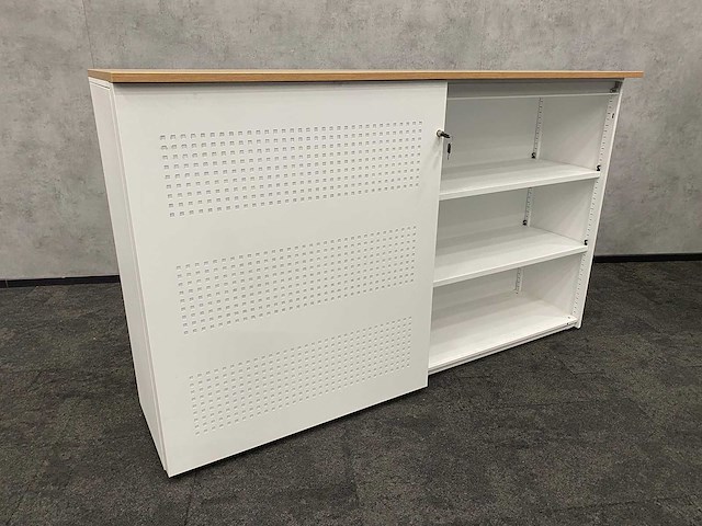 Akoestische schuifdeurkast wit - met sleutel - afbeelding 10 van  14