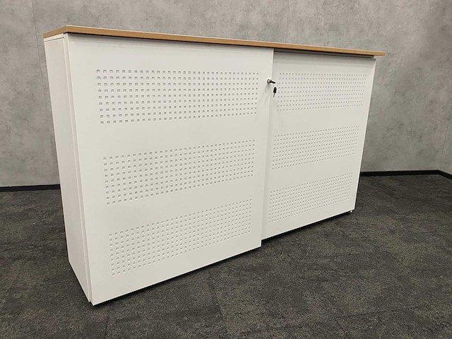 Akoestische schuifdeurkast wit - met sleutel - afbeelding 2 van  14