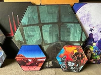 Akoestische wanddecoratie in hexagon frame (9x) - afbeelding 3 van  4