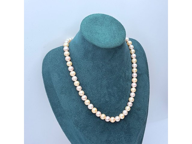 Akoya parel collier (8mm) - met zilveren sluiting - afbeelding 1 van  6