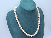 Akoya parel collier (8mm) - met zilveren sluiting - afbeelding 1 van  6