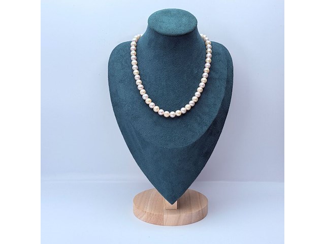 Akoya parel collier (8mm) - met zilveren sluiting - afbeelding 2 van  6