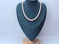 Akoya parel collier (8mm) - met zilveren sluiting - afbeelding 2 van  6
