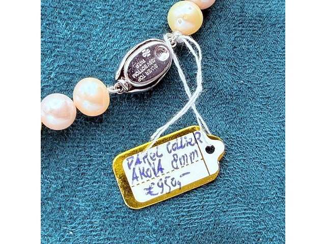 Akoya parel collier (8mm) - met zilveren sluiting - afbeelding 3 van  6