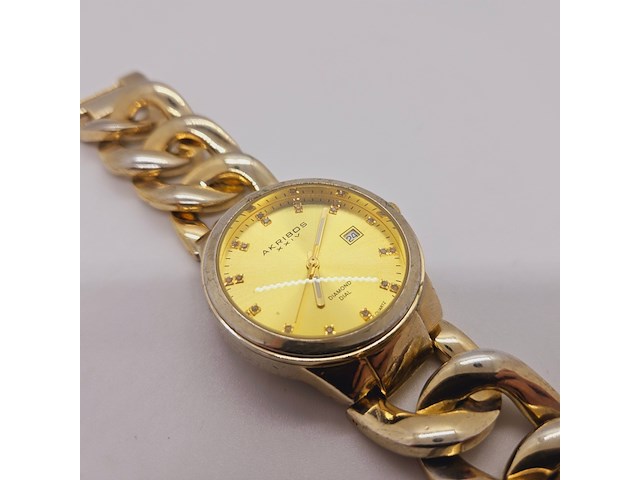Akribos diamond dial dameshorloge - afbeelding 3 van  3