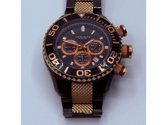 Akribos xxiv conqueror ak512tt chronograaf herenhorloge - afbeelding 3 van  7