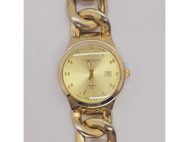 Akribos xxiv diamanten dameshorloge ak608yg - afbeelding 1 van  5