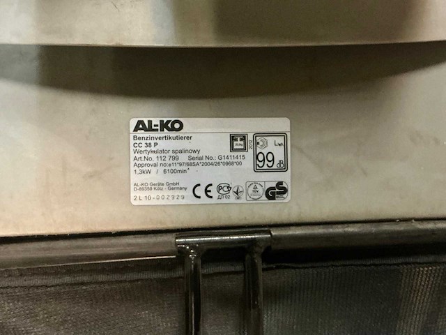 Al-ko combi-care 38p verticuteermachine - afbeelding 8 van  9