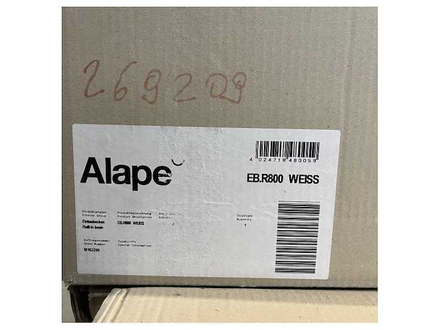 Alape eb.r800 build in washbasin 800 x 121 x 450 mm - durable ceramic sink for ships & maritime use - 2203200000 - afbeelding 8 van  14