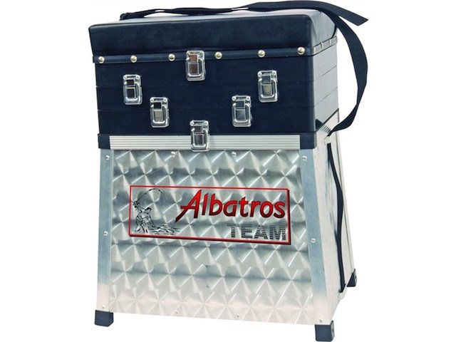 Albatros aluminium zitmand 3ladig abs viskoffer voor vissen grote opbergvak - afbeelding 1 van  3