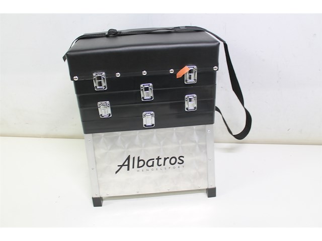 Albatros aluminium zitmand 3ladig abs viskoffer voor vissen grote opbergvak - afbeelding 2 van  3