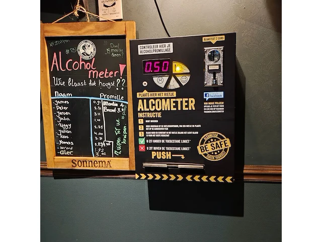 Alcoholmeter met scorebord - afbeelding 1 van  2