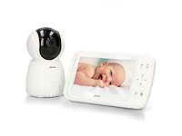 Alecto babyfoon met camera en 5 kleurenscherm wit - afbeelding 1 van  6