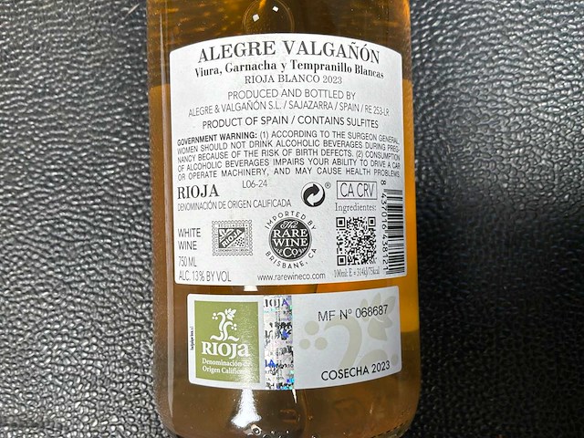 Alegre valgañón rioja 2023 witte wijn (3x) - afbeelding 3 van  3