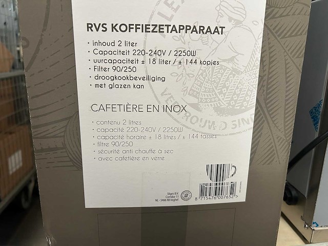 Alex meijer & co. - rvs koffiezetapparaat inclusief glazen kannen en filters (2x) - afbeelding 7 van  7