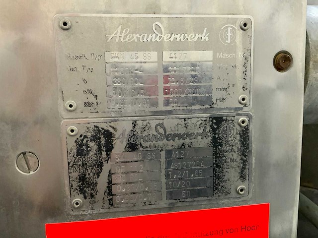 Alexanderwerk skn 45 ss schotelcutter - afbeelding 7 van  7