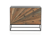 Alexandrehouse houten kast met 1 deur en 3 lades,met metalen onderstel - afbeelding 2 van  6