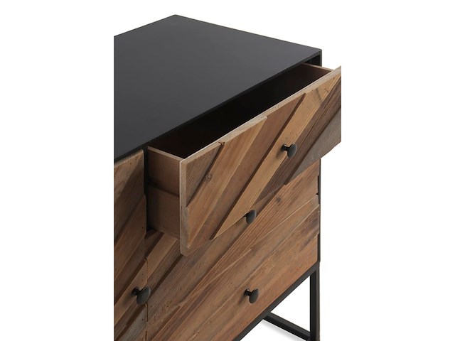 Alexandrehouse houten kast met 1 deur en 3 lades,met metalen onderstel - afbeelding 3 van  6