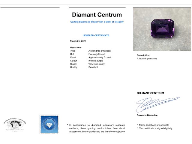 Alexandriet - ca. 5 carat paarse alexandriet - afbeelding 3 van  5