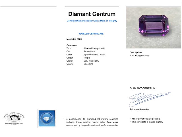 Alexandriet - ca. 7 carat paarse alexandriet - afbeelding 3 van  5