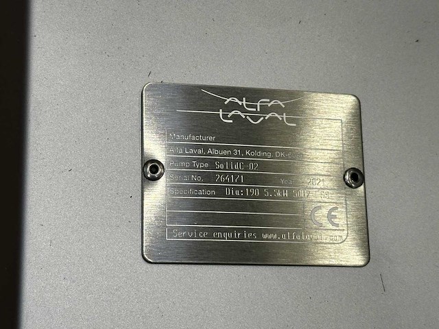 Alfa laval - solidc-2/190 5,5kw - centrifugaalpomp (2x) - afbeelding 7 van  9