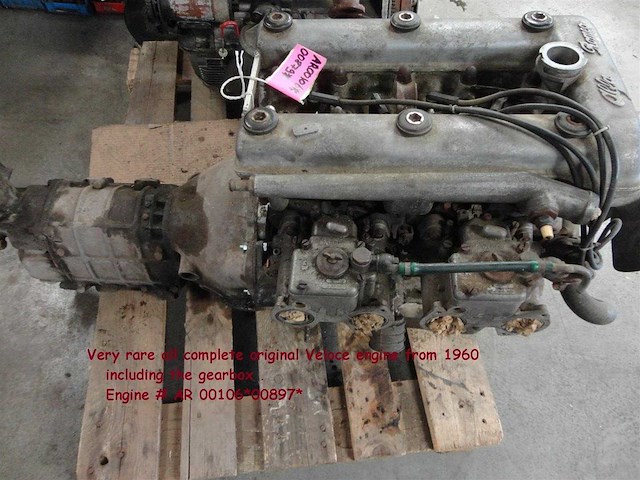 Alfa romeo giulietta spider / sprint veloce 1300 engine & gearbox | original classic parts - afbeelding 9 van  9