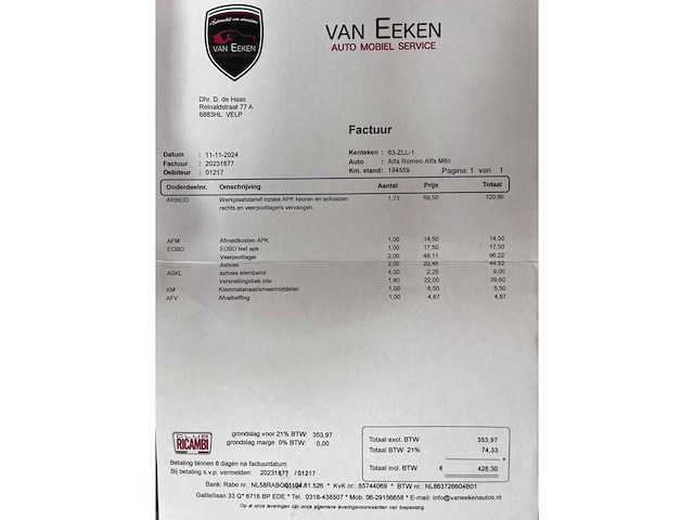 Alfa romeo mito 0.9 twinair distinct, 63-zll-1 - afbeelding 8 van  20
