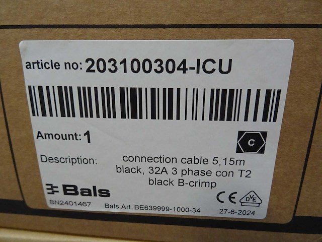 Alfen - single pro 3ph c 32a rfid alb pd - wandlaadbox met kabel 5m - afbeelding 3 van  3