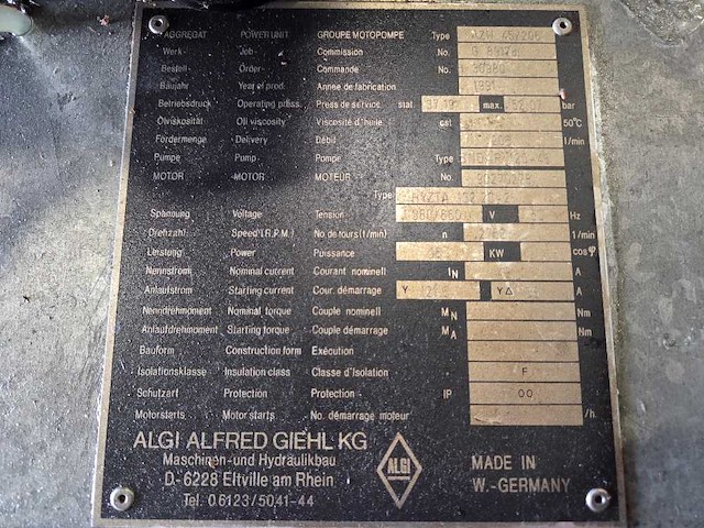 Algi alfred giehl kg - 1991 - azh 45 206 - hydraulisch aggregaat - afbeelding 6 van  9