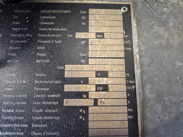 Algi alfred giehl kg - 1991 - azh 45 206 - hydraulisch aggregaat - afbeelding 7 van  9