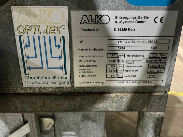 Alko - 1996 - filterafzuiginstallatie - afbeelding 11 van  19