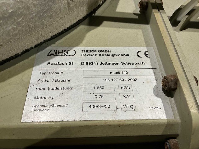 Alko mobil 140 filter afzuiginstallatie - afbeelding 6 van  7