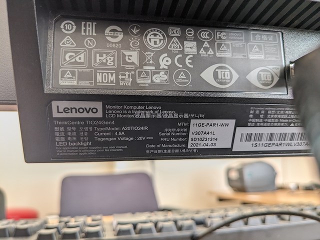 All-in-one computer, lenovo, thinkcentre tio24gen4, 2021 - afbeelding 5 van  6