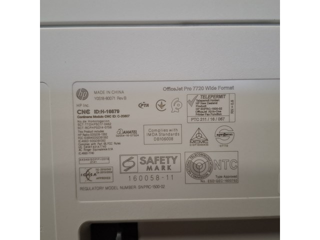 All-in-one printer, hp, officejet pro 7720 - afbeelding 7 van  9