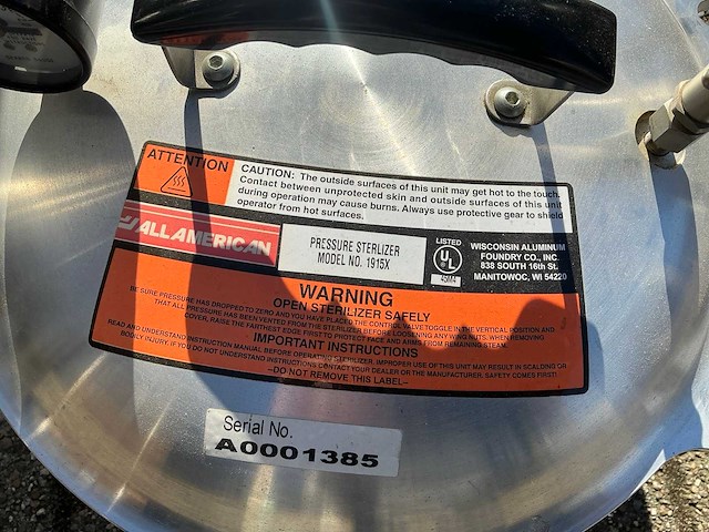 Allamerican 1915x steriliseer druktank 14,4liter - afbeelding 3 van  5