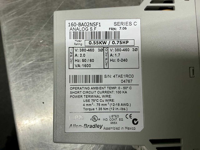 Allen bradley 160-ba02nsf1 speed controller - afbeelding 8 van  9