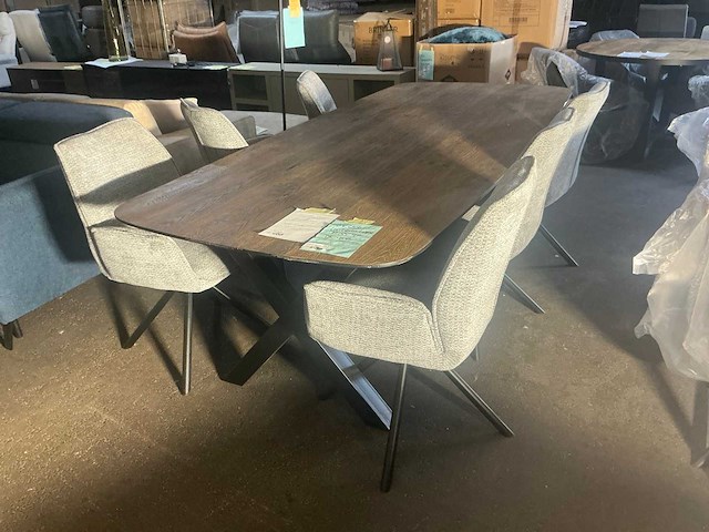 Allesso bruin eetkamertafel 240cm - afbeelding 2 van  7