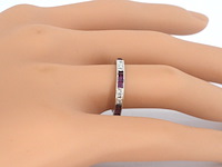 Alliance ring met natuurlijke diamanten en robijnen - afbeelding 2 van  9