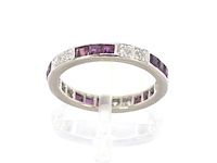 Alliance ring met natuurlijke diamanten en robijnen - afbeelding 5 van  9